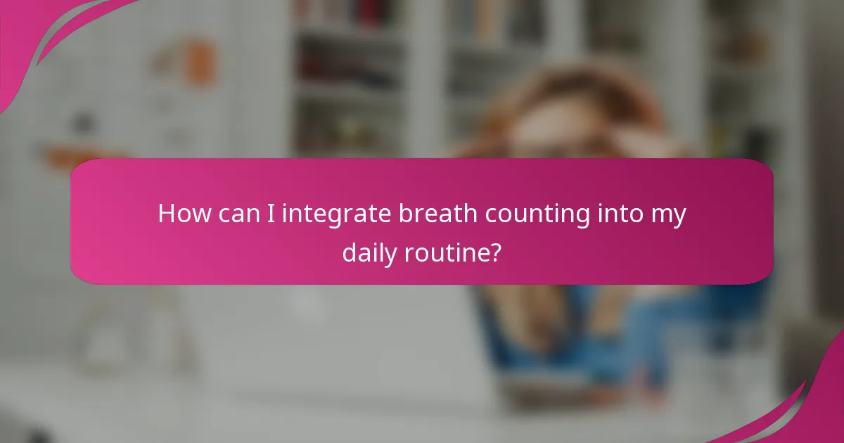 How can I integrate breath counting into my daily routine?