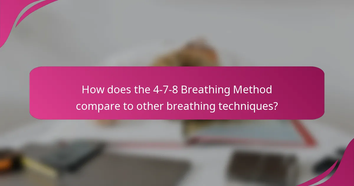 How does the 4-7-8 Breathing Method compare to other breathing techniques?