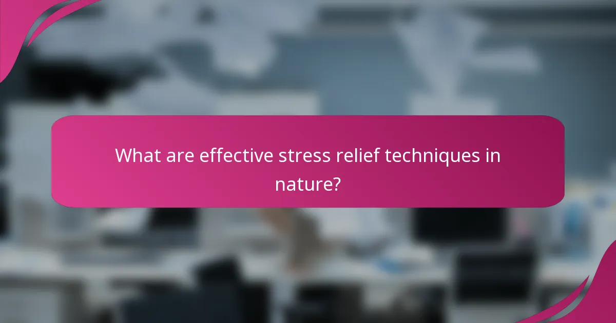 What are effective stress relief techniques in nature?
