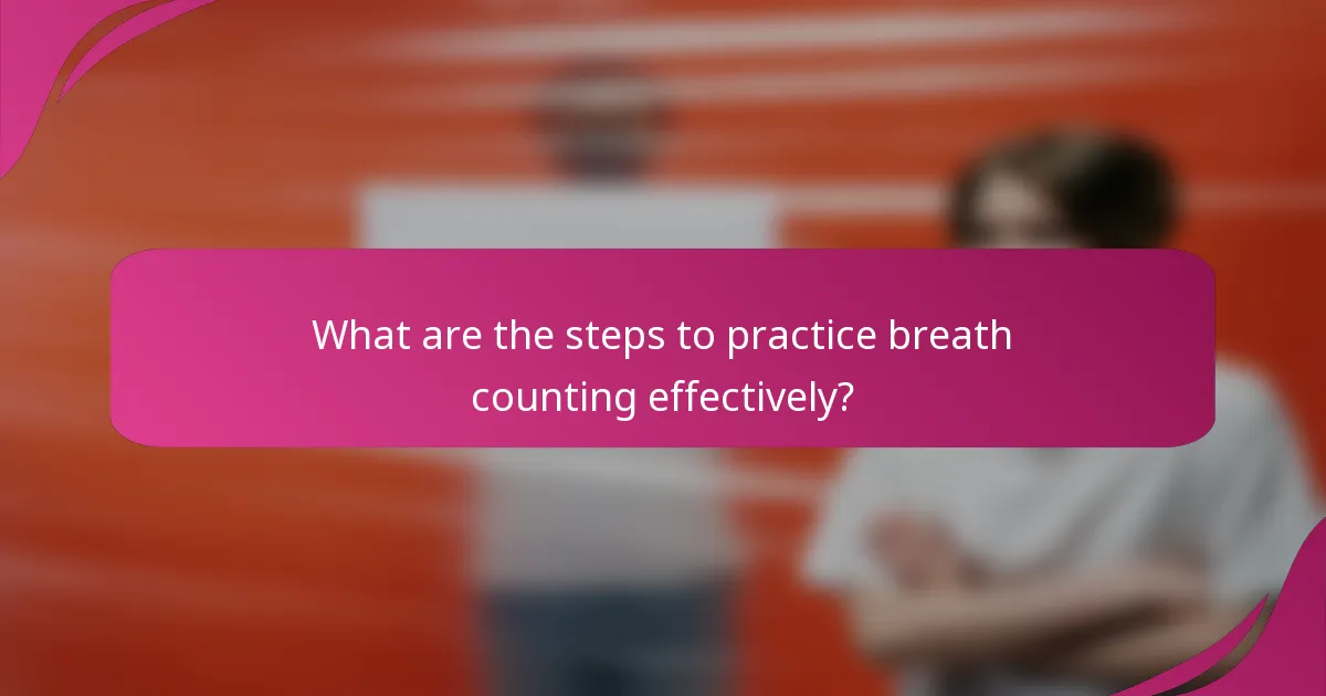 What are the steps to practice breath counting effectively?