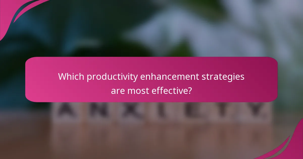 Which productivity enhancement strategies are most effective?